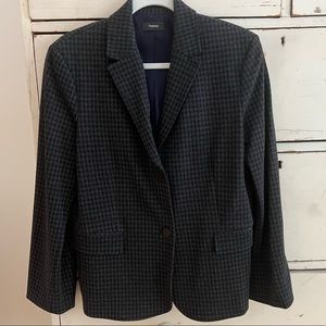 Theory Black & Grey Houndstooth Blazer, Size 12